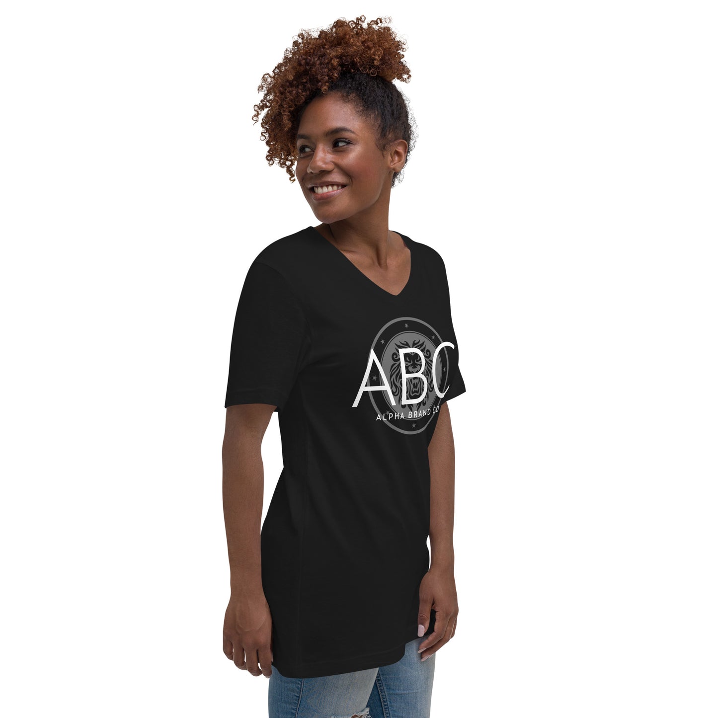 Alpha Clean Look Unisex Short Sleeve V-Neck T-Shirt