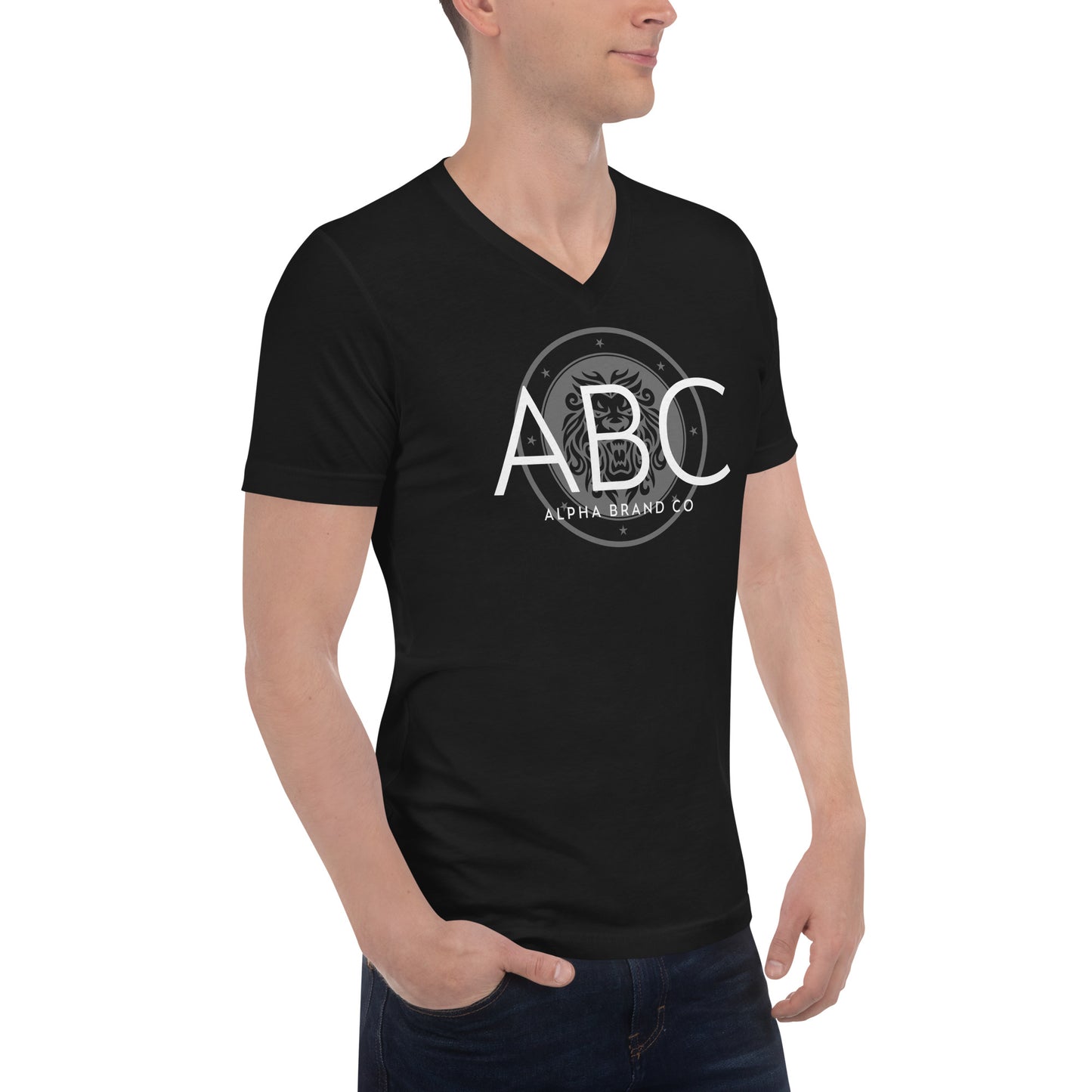 Alpha Clean Look Unisex Short Sleeve V-Neck T-Shirt